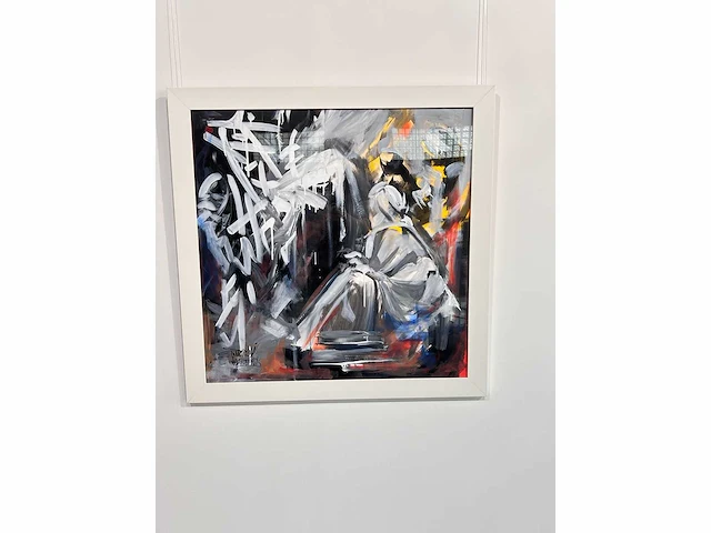 - nozvu 2024, acrylverf - uniek kunstwerk 1/1 - 90x90 cm - ingelijst. 105x105 cm (schatting) - afbeelding 2 van  8