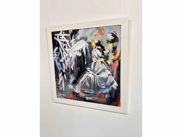 - nozvu 2024, acrylverf - uniek kunstwerk 1/1 - 90x90 cm - ingelijst. 105x105 cm (schatting) - afbeelding 3 van  8