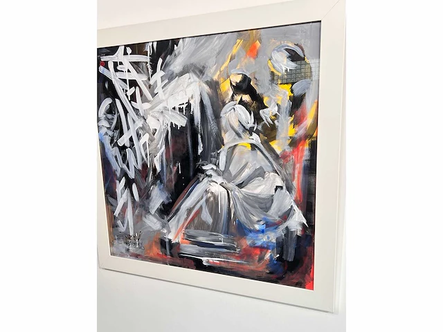 - nozvu 2024, acrylverf - uniek kunstwerk 1/1 - 90x90 cm - ingelijst. 105x105 cm (schatting) - afbeelding 4 van  8