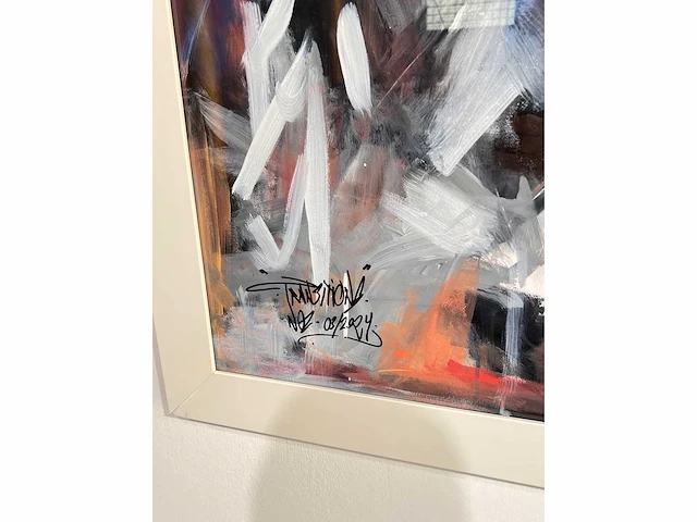 - nozvu 2024, acrylverf - uniek kunstwerk 1/1 - 90x90 cm - ingelijst. 105x105 cm (schatting) - afbeelding 5 van  8