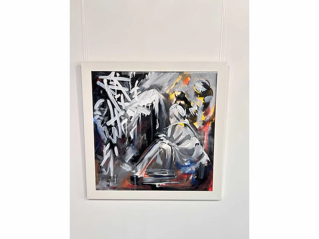 - nozvu 2024, acrylverf - uniek kunstwerk 1/1 - 90x90 cm - ingelijst. 105x105 cm (schatting) - afbeelding 6 van  8