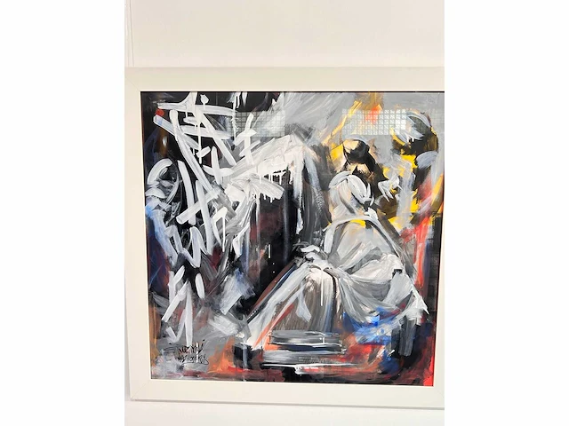 - nozvu 2024, acrylverf - uniek kunstwerk 1/1 - 90x90 cm - ingelijst. 105x105 cm (schatting) - afbeelding 7 van  8
