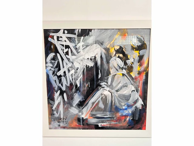 - nozvu 2024, acrylverf - uniek kunstwerk 1/1 - 90x90 cm - ingelijst. 105x105 cm (schatting) - afbeelding 8 van  8