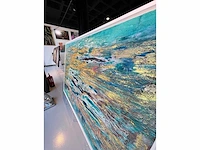-elvira lopez - handgemaakt - 1/1 kunstwerk - "abstract see" n°3 - 100x150 cm - ingelijst - uitzonderlijk - afbeelding 4 van  8