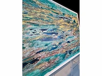 -elvira lopez - handgemaakt - 1/1 kunstwerk - "abstract see" n°3 - 100x150 cm - ingelijst - uitzonderlijk - afbeelding 5 van  8