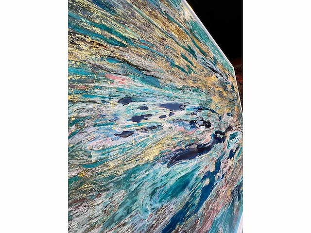 -elvira lopez - handgemaakt - 1/1 kunstwerk - "abstract see" n°3 - 100x150 cm - ingelijst - uitzonderlijk - afbeelding 8 van  8