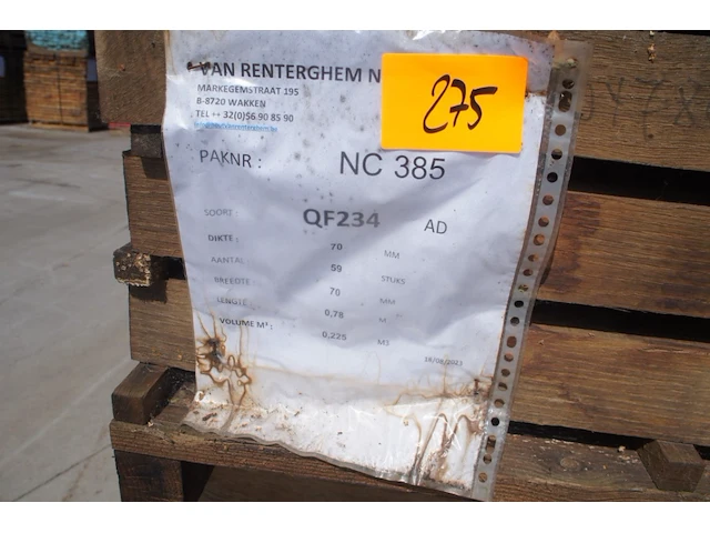 0,23 m³ eiken kepers 70x70mm - afbeelding 2 van  4
