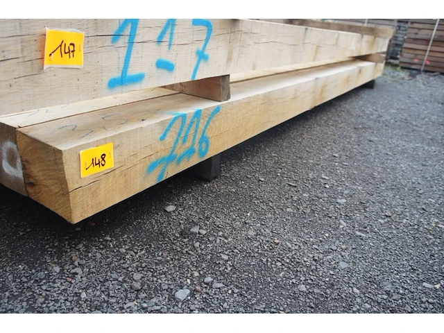 0,49 m³ eiken balken 150x150 - afbeelding 1 van  3