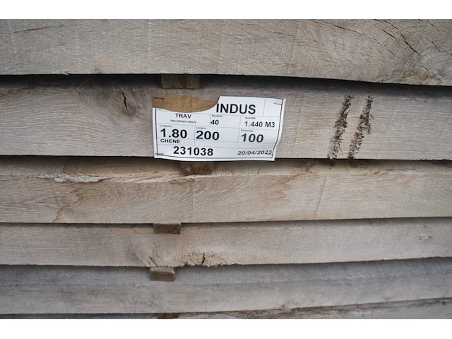 0,72 m³ industrieel eiken balken 100x200 - afbeelding 2 van  3