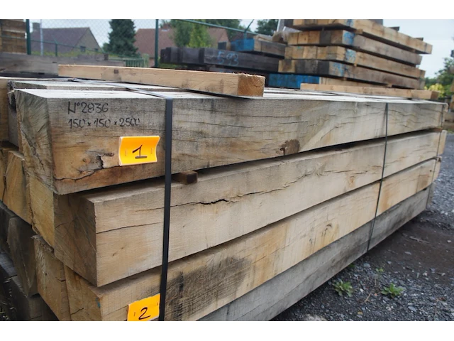 0,79 m³ eiken balken 150x150 - afbeelding 2 van  4