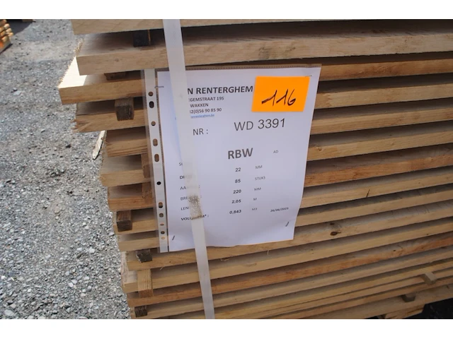 0,84 m³ eiken planken 22mm - afbeelding 2 van  4
