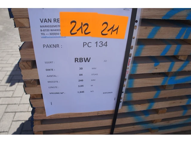 0,92 m³ eiken planken 30mm - afbeelding 2 van  4
