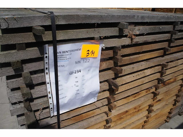 0,95 m³ eiken planken 30mm rustiek - afbeelding 2 van  4