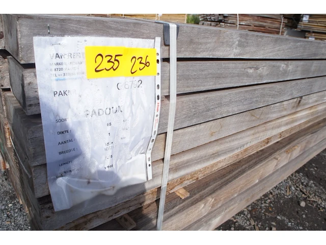 0,96 m³ padouk 65mm - afbeelding 2 van  4