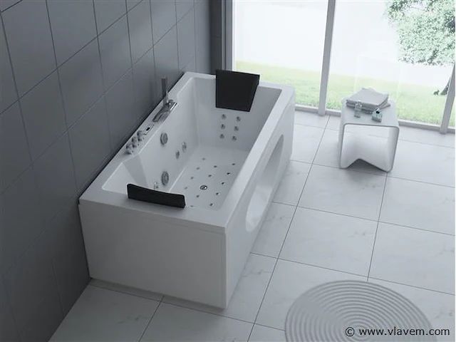 1 à 2 persoons whirlpool massagebad met heater wit - afbeelding 1 van  5