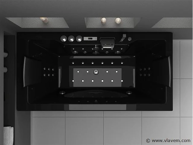 1 à 2 persoons whirlpool massagebad met heater zwart - afbeelding 2 van  3