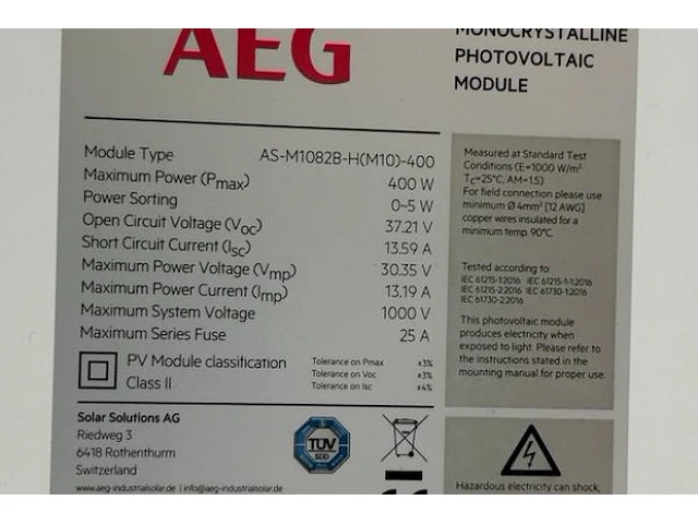 1 aeg zonnepaneel - afbeelding 5 van  5