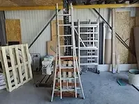 1 alu schuifladder voorzien van 2 x 8 treden - afbeelding 1 van  2