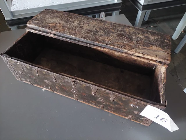 1 antiek houten kistje met div deco - afbeelding 9 van  13