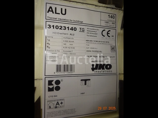 1 baal van 2,16m² 1200/600 isolatie 140mm dik - afbeelding 2 van  3