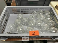 1 bak met glazen suikerpotjes - afbeelding 1 van  3