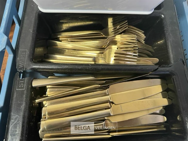 1 bak met goudkleurig bestek - afbeelding 4 van  7