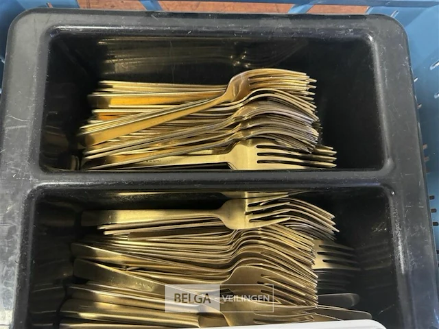 1 bak met goudkleurig bestek - afbeelding 5 van  7
