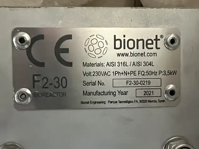 1 bio reactor bionet f2-30cc, np: €165.000 - afbeelding 7 van  29