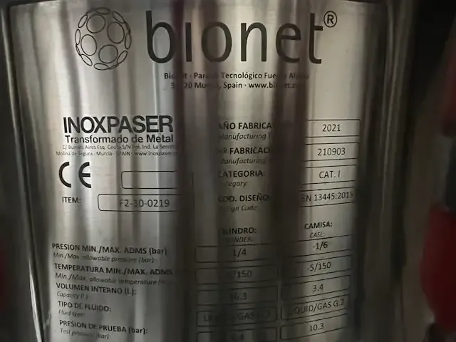 1 bio reactor bionet f2-30cc, np: €165.000 - afbeelding 17 van  29