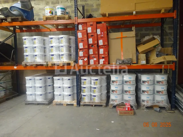 1 blauw en oranje metalen plank, +/- 5m70/1m10/3m50 - afbeelding 1 van  2