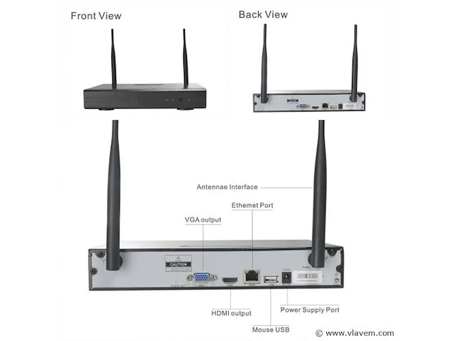 1 cctv beveiligingscamera set draadloos 4 cameras cctv-4 - afbeelding 2 van  6