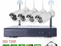 1 cctv beveiligingscamera set draadloos 4 cameras cctv-4 - afbeelding 1 van  6