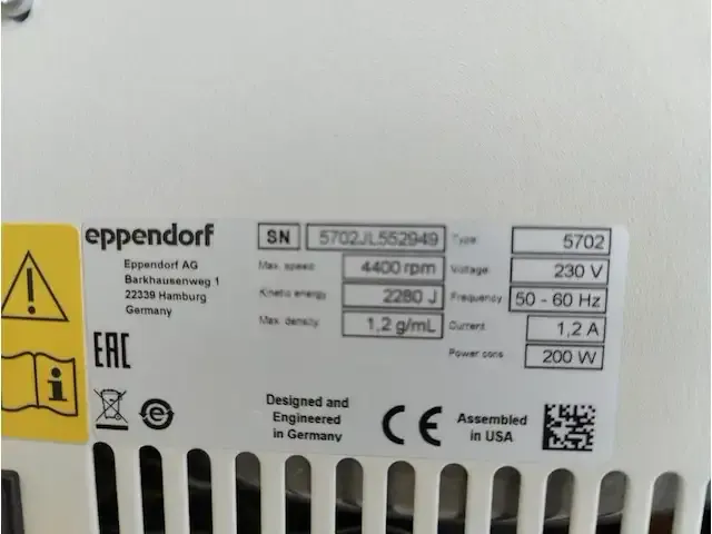 1 centrifuge eppendorf 5702 np: € 4500 - afbeelding 8 van  8