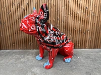 1 decoratief fiberglass beeld: hond rood franse bulldog - afbeelding 3 van  6