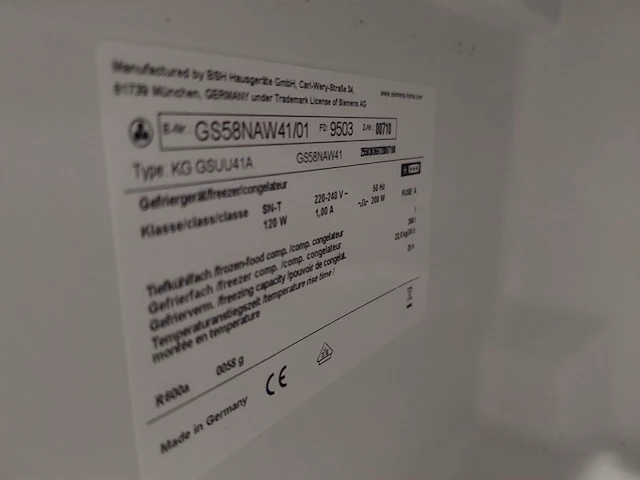 1 diepvrieskast siemens kg gsuu41a - afbeelding 4 van  5