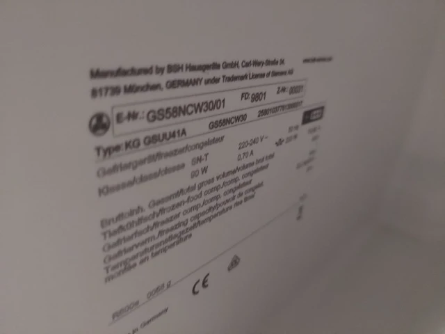 1 diepvrieskast siemens kg gsuu41a - afbeelding 4 van  4