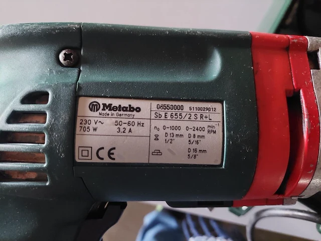 1 elektrische klopboormachine metabo sbe 655 - afbeelding 3 van  7