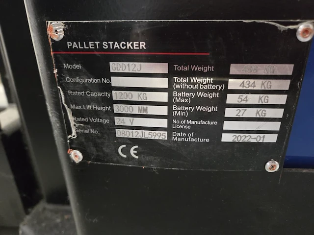 1 elektrische stapelaar solid hub he1200/3 - afbeelding 8 van  10