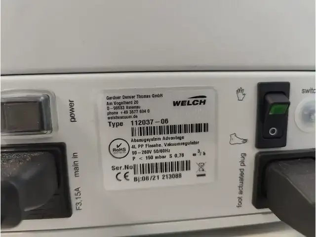 1 fisher scientific aspiratie machine 112037-06 (lab vacuum pomp) np: € 1000 - afbeelding 7 van  7