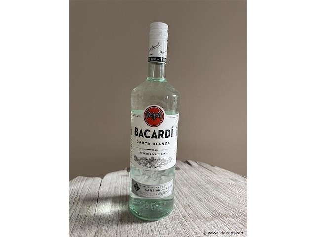 1 fles bacardi carta blanca 1l - afbeelding 1 van  1