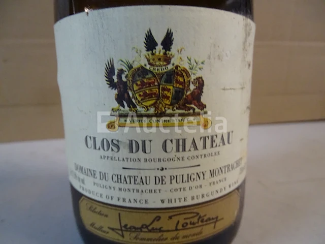 1 fles bourgogne clos van château puligny montrachet 1992 - afbeelding 1 van  4
