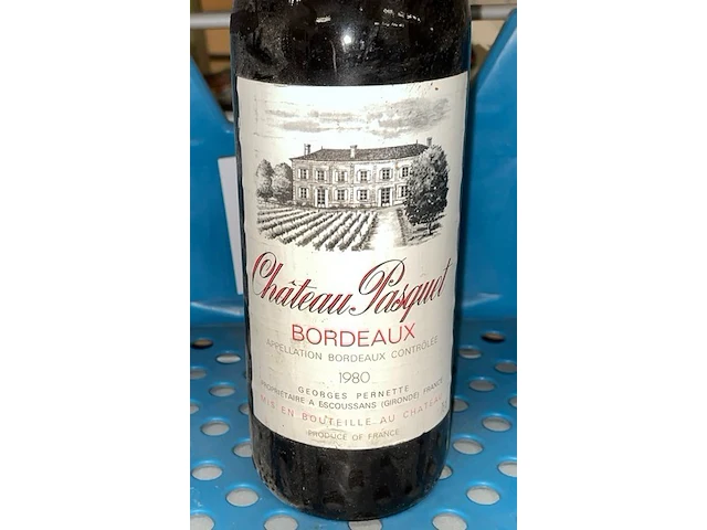 1 fles château pasquet 1980 - afbeelding 1 van  2