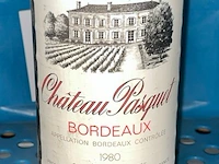 1 fles château pasquet 1980 - afbeelding 1 van  2