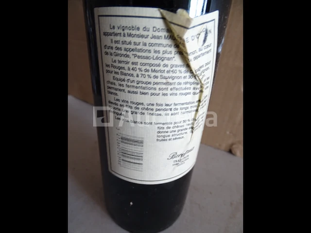 1 fles grand vin de graves pessac-léognan 1990 - afbeelding 5 van  5