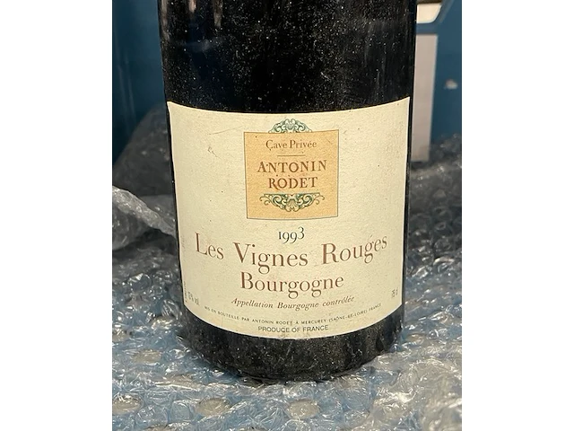 1 fles les vignes rouges bourgogne 1993 - afbeelding 1 van  2