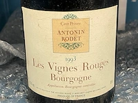 1 fles les vignes rouges bourgogne 1993 - afbeelding 1 van  2