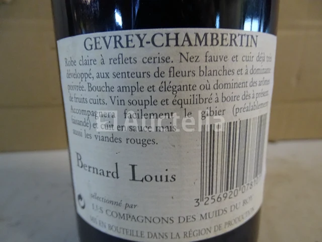 1 genummerde fles gevrey-chambertin bernard louis 1989 - afbeelding 4 van  5