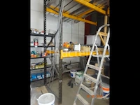 1 grijs en geel metalen rek voor pallet +/- 5m50/1m10/3m, 1 metalen rek 2m90/1m10/3m50 - afbeelding 3 van  4