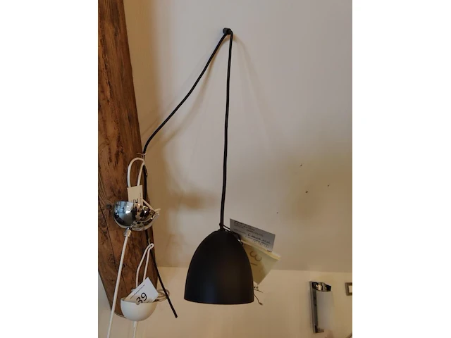 1 hanglamp hilite nosta arthur -p- c1 ø10cm suspension black/gold 15w (g53) - afbeelding 2 van  4