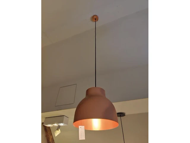 1 hanglamp luminello mara rood koper met lampvoet e27 230v - afbeelding 2 van  5